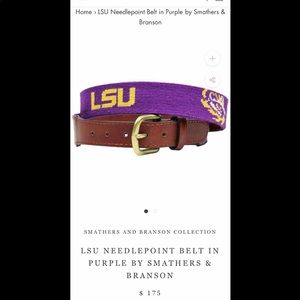 Smathers and Branson Needlepoint LSU belt